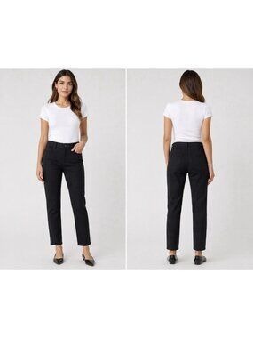 Eileen Fisher P Petite Navy Organic Linen Pant Pocket Quiet Luxury NEW